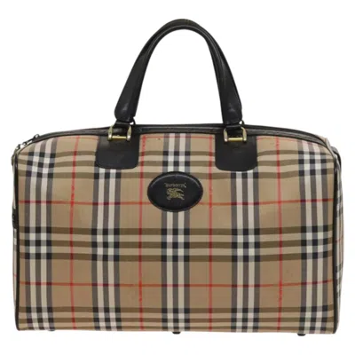 Pre-owned Burberry Nova Check Beige Canvas Travel Bag ()