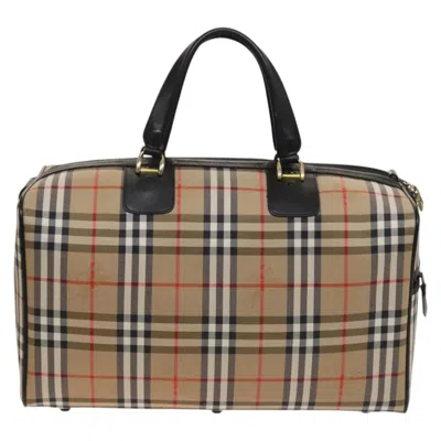 Pre-owned Burberry Nova Check Beige Canvas Travel Bag ()