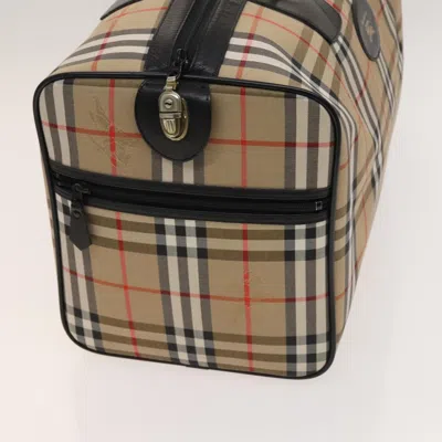 Pre-owned Burberry Nova Check Beige Canvas Travel Bag ()