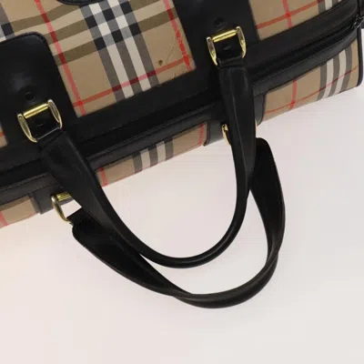 Pre-owned Burberry Nova Check Beige Canvas Travel Bag ()