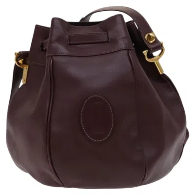 Pre-owned Cartier Must De  Burgundy Leather Shoulder Bag ()