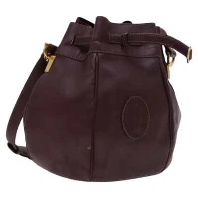 Pre-owned Cartier Must De  Burgundy Leather Shoulder Bag ()