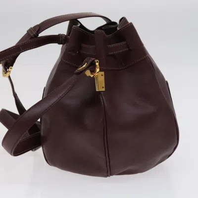 Pre-owned Cartier Must De  Burgundy Leather Shoulder Bag ()