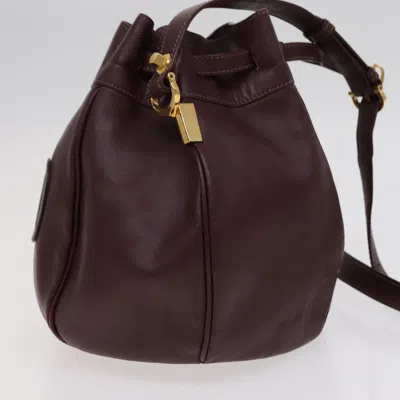 Pre-owned Cartier Must De  Burgundy Leather Shoulder Bag ()