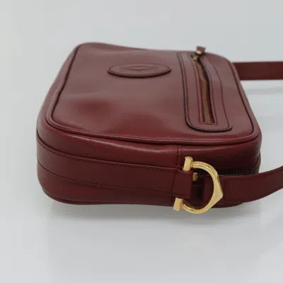 Pre-owned Cartier Must De  Burgundy Leather Shoulder Bag ()