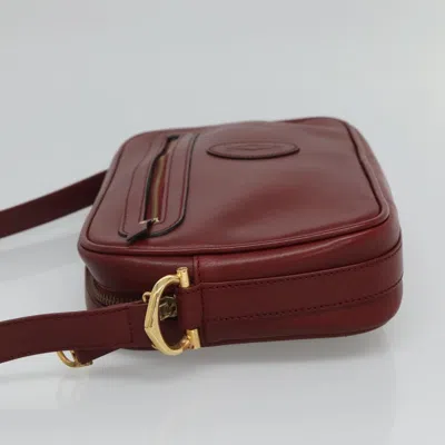 Pre-owned Cartier Must De  Burgundy Leather Shoulder Bag ()