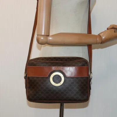 Pre-owned Celine Céline Macadam Brown Canvas Shoulder Bag ()