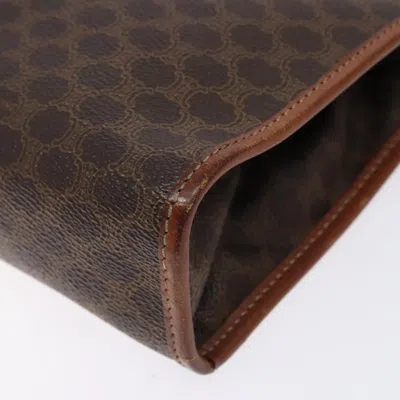 Pre-owned Celine Céline Macadam Brown,gold Pvc Clutch Bag ()