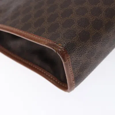 Pre-owned Celine Céline Macadam Brown,gold Pvc Clutch Bag ()