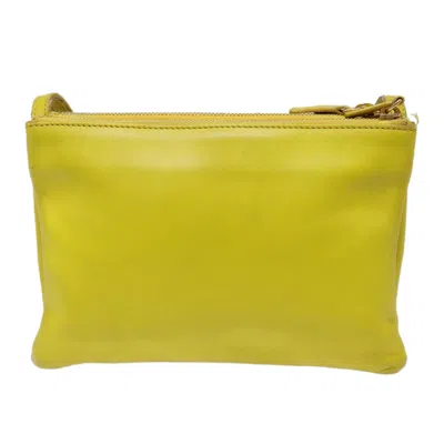 Pre-owned Celine Céline Trio Yellow Leather Shoulder Bag ()