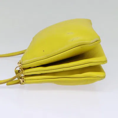 Pre-owned Celine Céline Trio Yellow Leather Shoulder Bag ()
