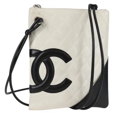 Pre-owned Chanel Cambon White Leather Shoulder Bag ()