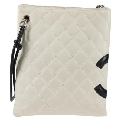 Pre-owned Chanel Cambon White Leather Shoulder Bag ()