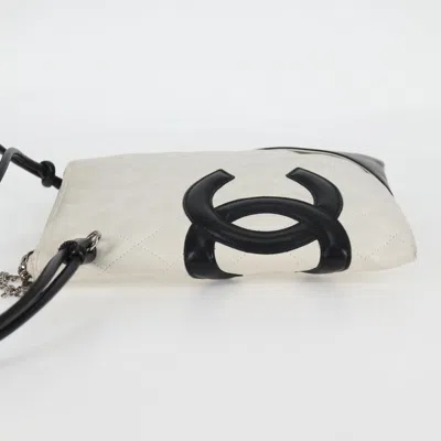 Pre-owned Chanel Cambon White Leather Shoulder Bag ()