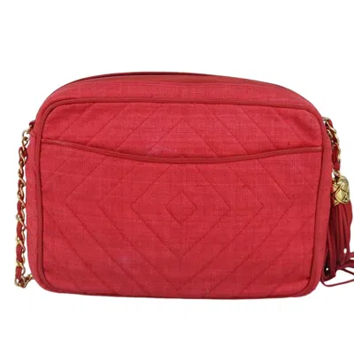 Pre-owned Chanel Camera Red Canvas Shoulder Bag ()