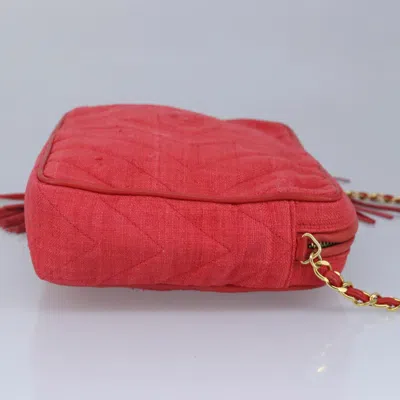 Pre-owned Chanel Camera Red Canvas Shoulder Bag ()