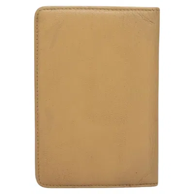 Pre-owned Chanel Coco Mark Beige Leather Wallet  () In Sand