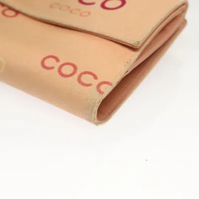 Pre-owned Chanel Coco Mark Pink Canvas Wallet  ()