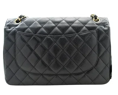 Pre-owned Chanel Double Flap Black Leather Shoulder Bag ()