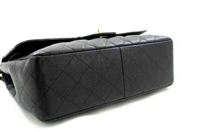Pre-owned Chanel Double Flap Black Leather Shoulder Bag ()