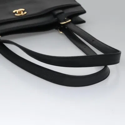 Pre-owned Chanel Executive Black Leather Tote Bag ()