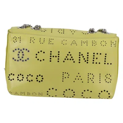 Pre-owned Chanel Flap Bag Yellow Leather Shoulder Bag ()
