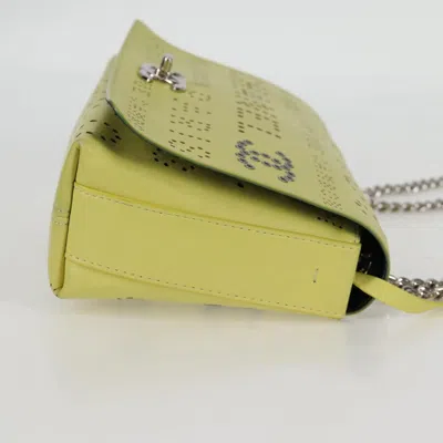 Pre-owned Chanel Flap Bag Yellow Leather Shoulder Bag ()