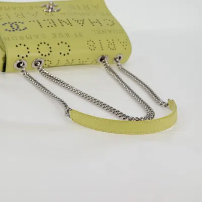 Pre-owned Chanel Flap Bag Yellow Leather Shoulder Bag ()