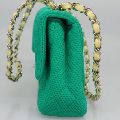 Pre-owned Chanel Green Cotton Shoulder Bag ()