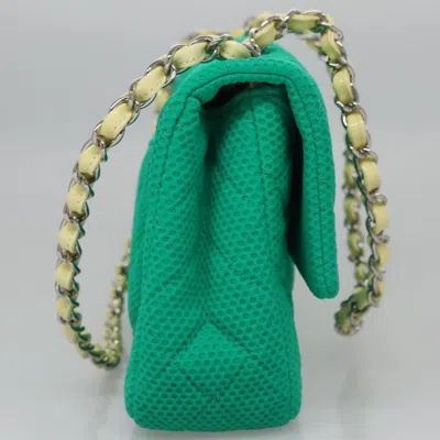 Pre-owned Chanel Green Cotton Shoulder Bag ()