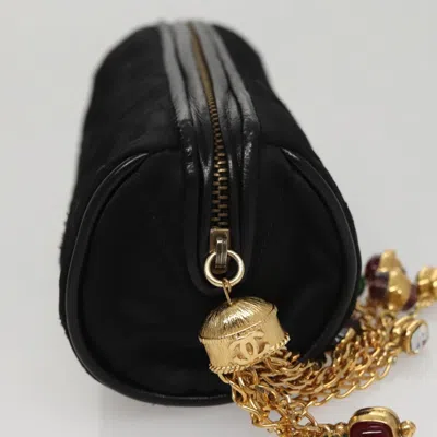 Pre-owned Chanel Gripoix Black Silk Clutch Bag ()