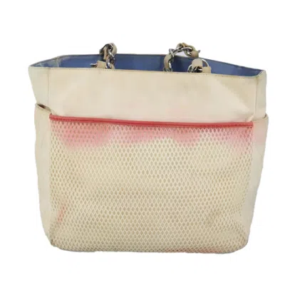 Pre-owned Chanel Numero 5 White Canvas Tote Bag ()
