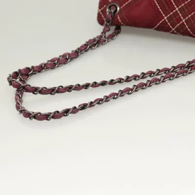 Pre-owned Chanel Single Flap Burgundy Suede Shoulder Bag ()