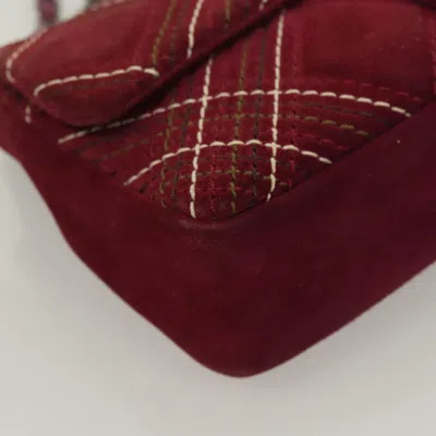 Pre-owned Chanel Single Flap Burgundy Suede Shoulder Bag ()