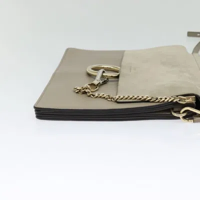 Pre-owned Chloé Faye Gray Suede Shoulder Bag ()
