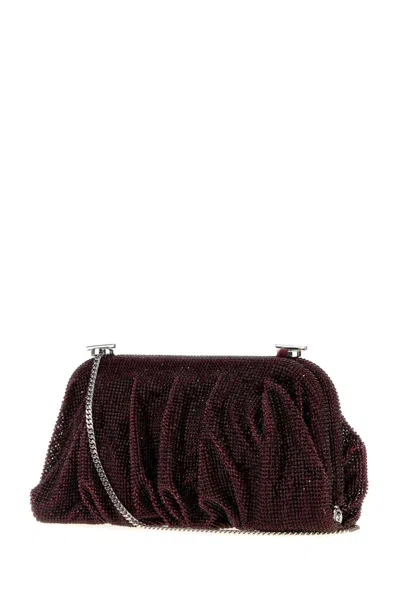 Benedetta Bruzziches La Grande Venus Crystal-embellished Pleated Clutch In Red