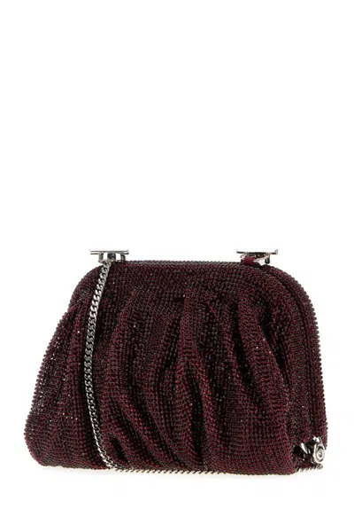 Benedetta Bruzziches Embellished Fabric Small Venus Clutch In Red