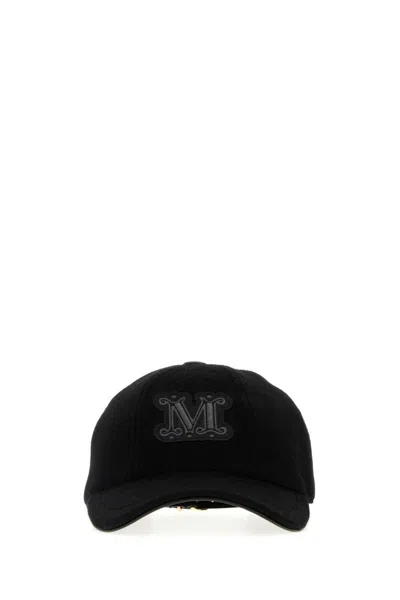 Max Mara Fedora Hat With Curved Brim Design In Black