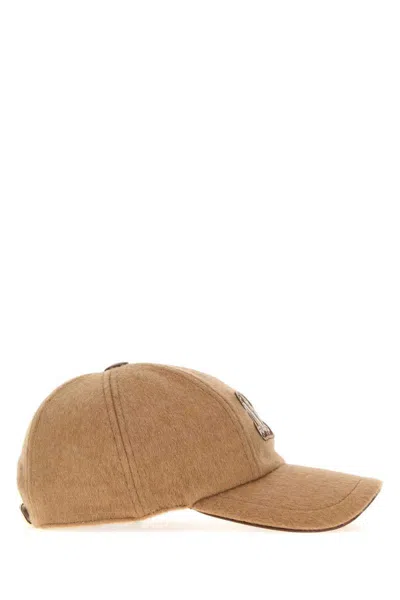 Max Mara Curved Brim Fedora Inspired Baseball Hat In Gold
