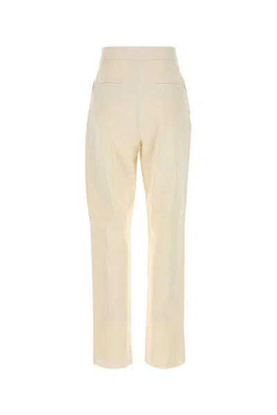 Max Mara High-waisted Cotton Dede Trousers In Neutral