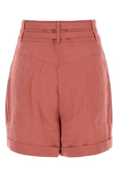 Le Kasha Dark Pink Linen Aqiva Shorts In Pink