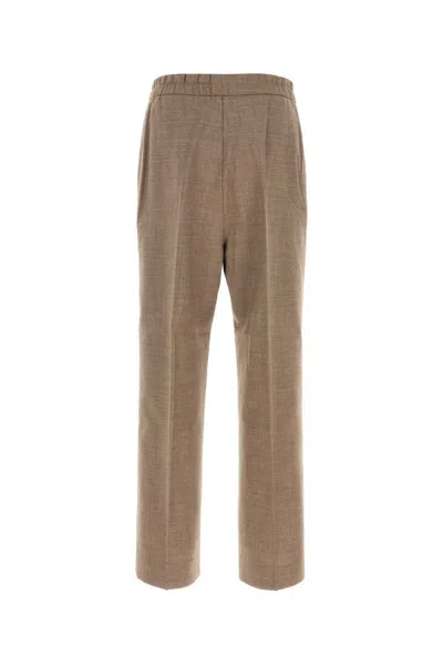 Fear Of God Wide Leg Wool Trousers Featuring Pockets In Brown