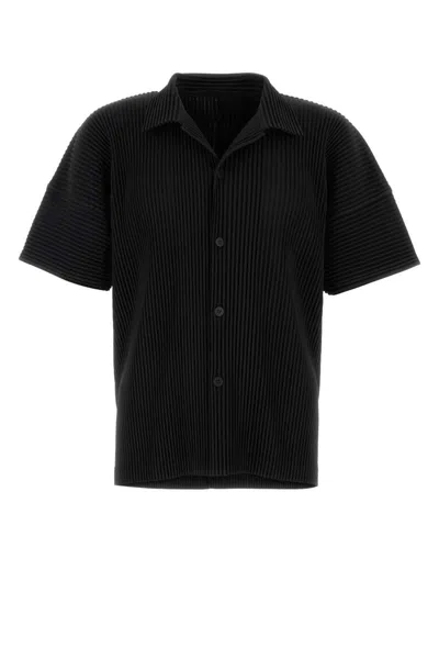 Issey Miyake Black Mc April Textured Shirt In Black