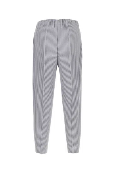 Issey Miyake Ankle Length Vertical Striped Trousers In Purple