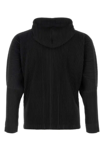 Issey Miyake Homme Plisse  Mens Monthly Colours April Pleated Zip-up Hoodie In Black