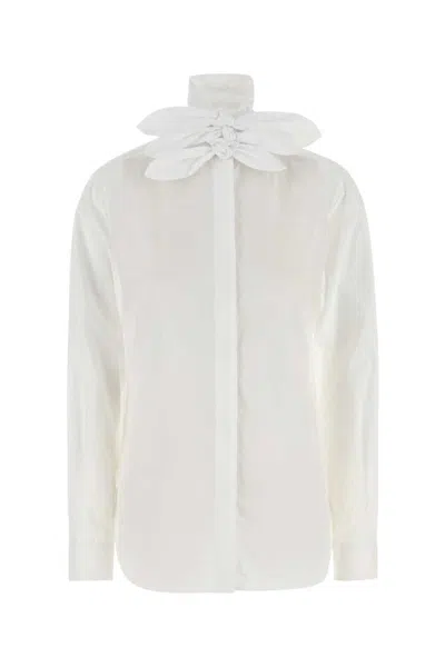 Moschino Couture Cotton Poplin Jacquard Shirt In White