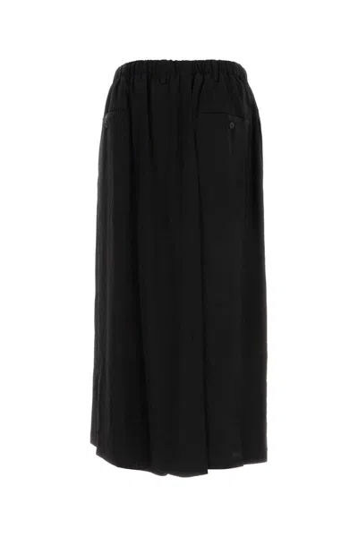 Yohji Yamamoto Black Triacetate Blend Pant-skirt In Black