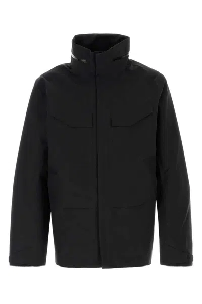 Veilance Black Nylon Field Windbreaker In Blue