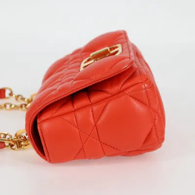 Pre-owned Dior Caro Orange Leather Shoulder Bag ()