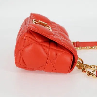 Pre-owned Dior Caro Orange Leather Shoulder Bag ()